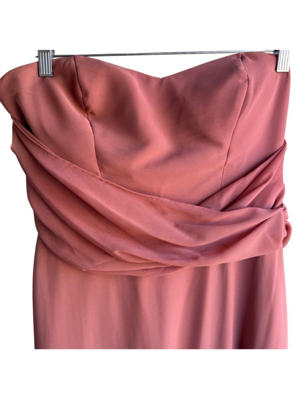 Birdy Grey Pink Bridesmaid Dress Matching Bow Tie Set Large Elegant Formal Wear - Picture 13 of 16